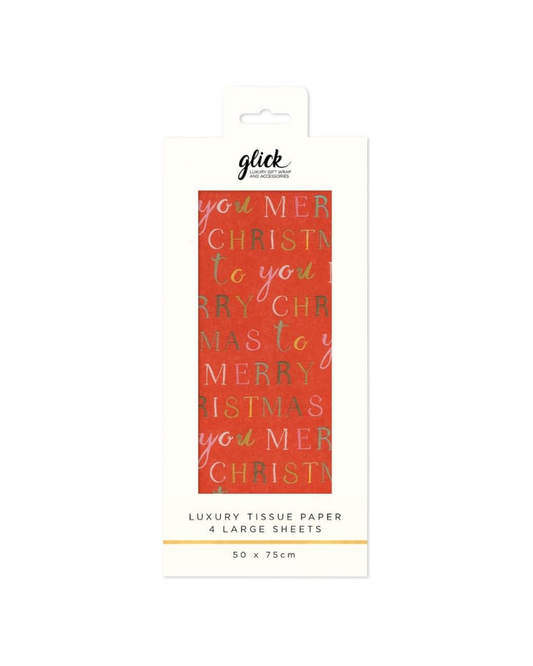 Tissue Exquisite Merry Christmas Red