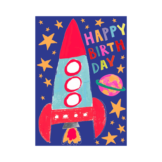 Card Birthday Rocket