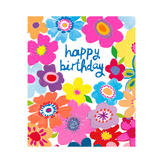 Happy Birthday Multi Colour Flower