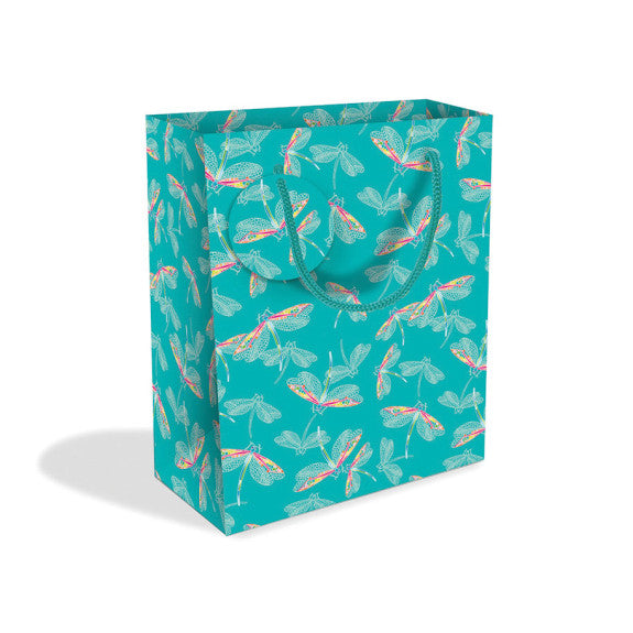 Gift Bag Dragonflies Aqua