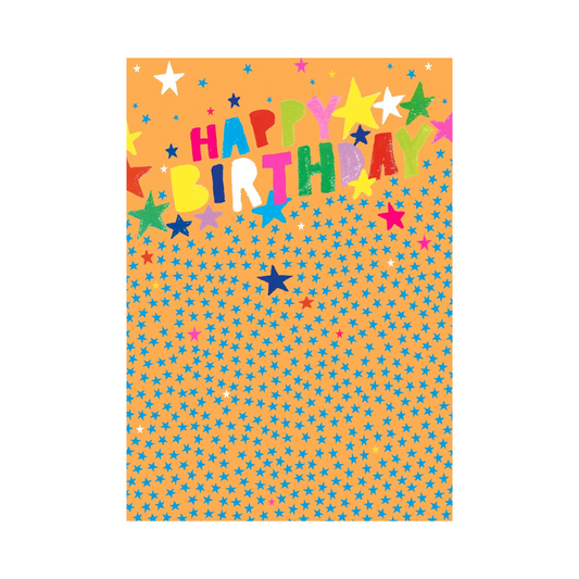 Happy Birthday Orange Stars