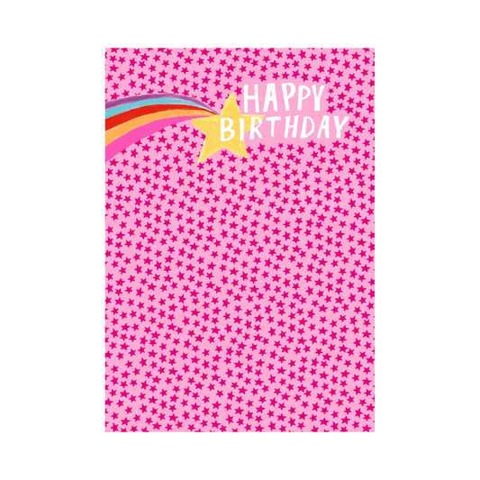 Happy Birthday Shooting Star Pink