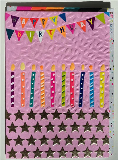 Card Birthday PInk Candles