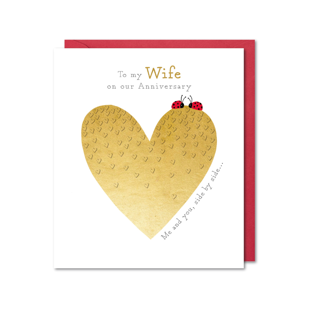 Wife Anniversary Gold Heart