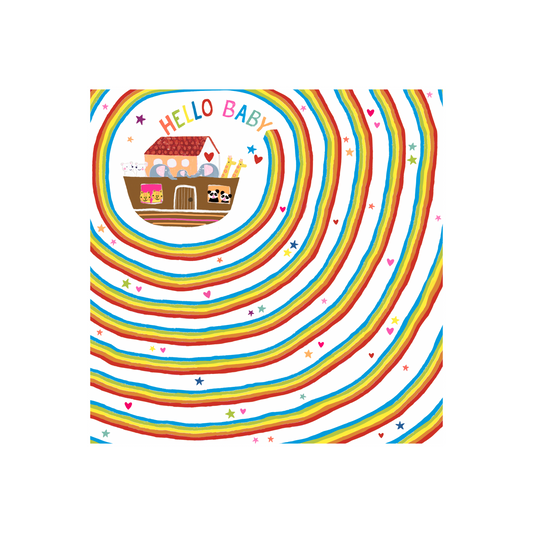 Hello Baby Rainbow Swirl Greeting Card