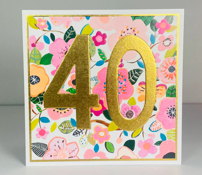 Card Age 40 Floral