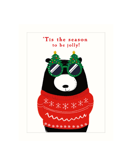 Bear Christmas Glasses Card