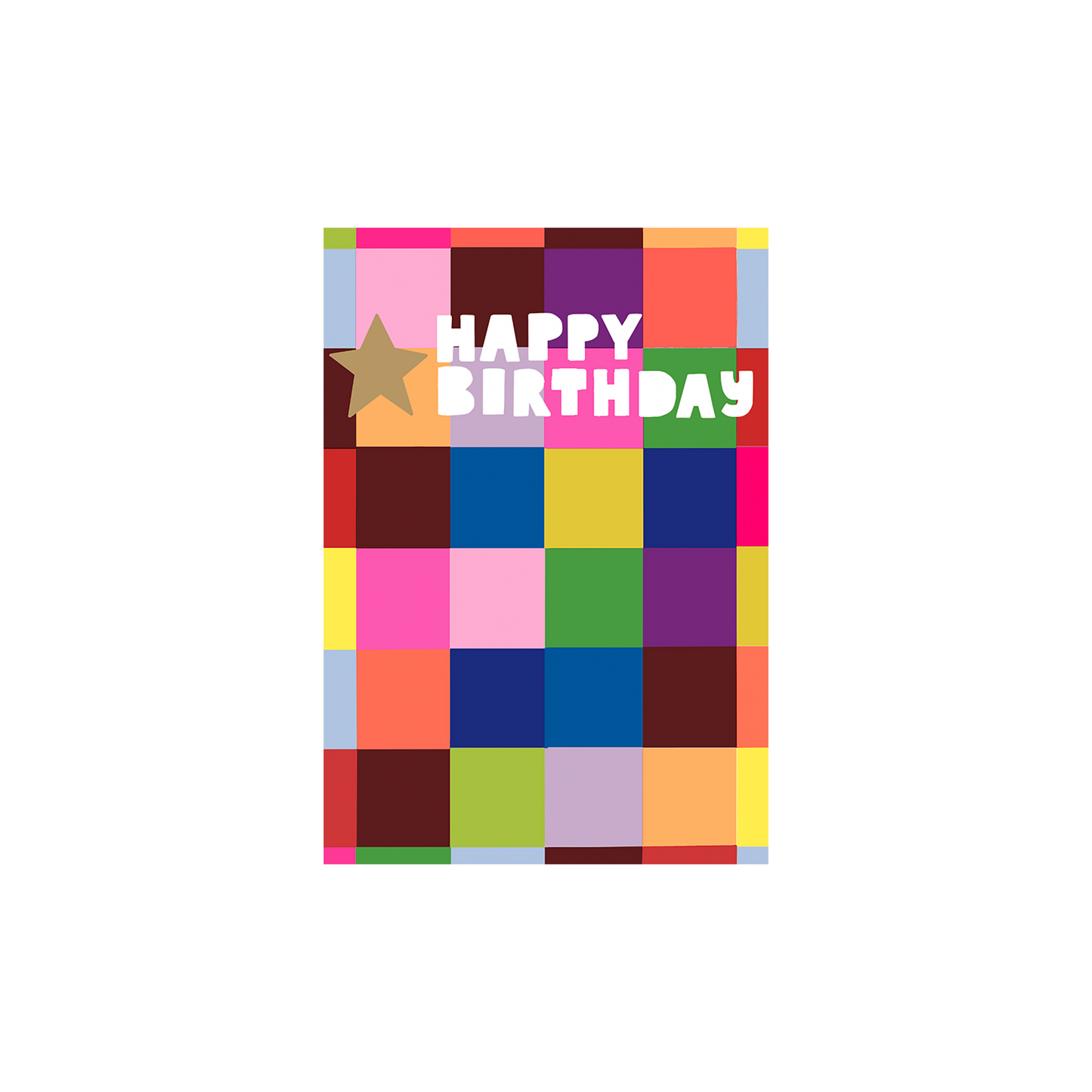 Colour Hub Big Checks Birthday Card