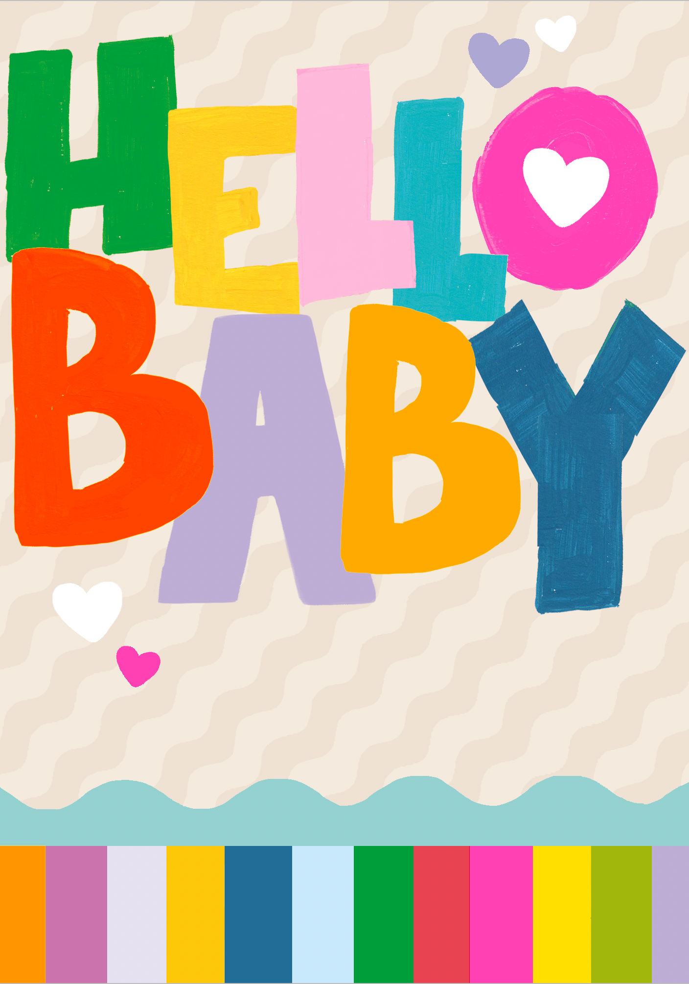 Colour Hub Hello Baby Card