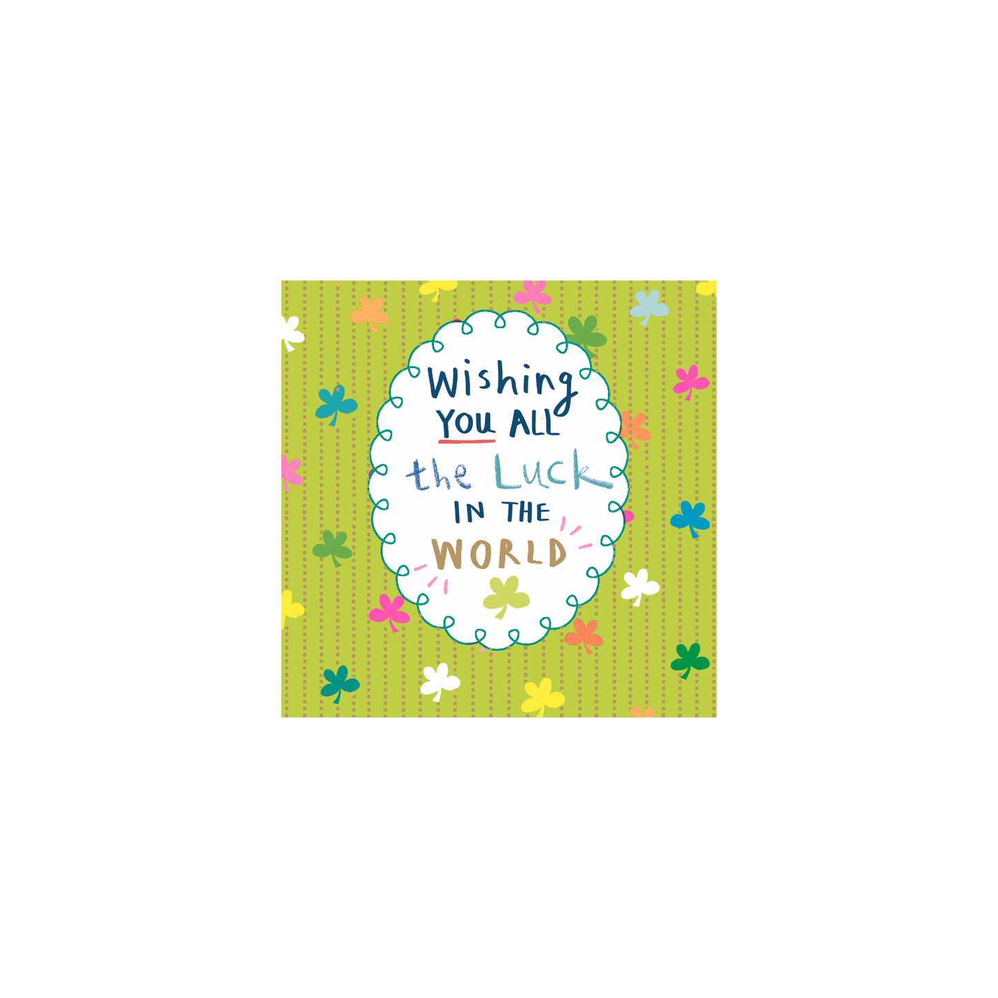 Cameo Good Luck Clovers Greeting Card