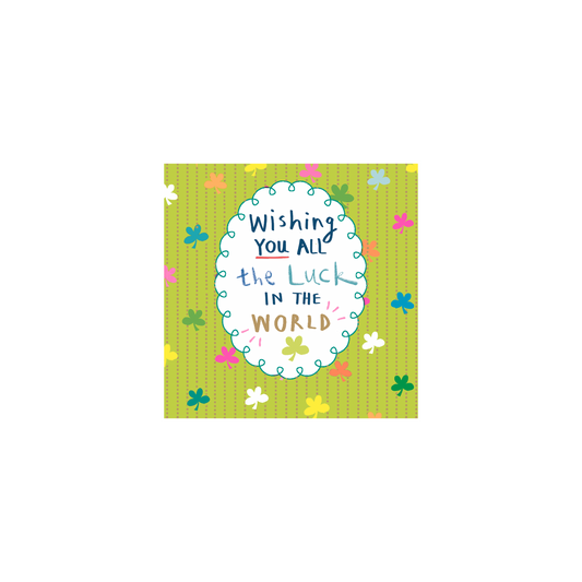 Cameo Good Luck Clovers Greeting Card