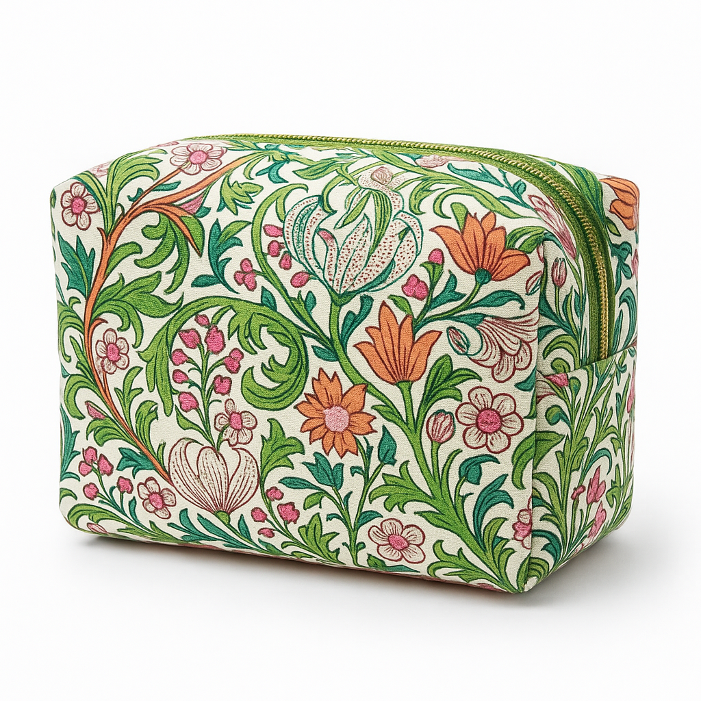 William Morris Lined Cosmetic Bag – Timeless Floral Design for Everyday Elegance