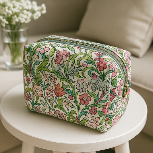 William Morris Lined Cosmetic Bag – Timeless Floral Design for Everyday Elegance