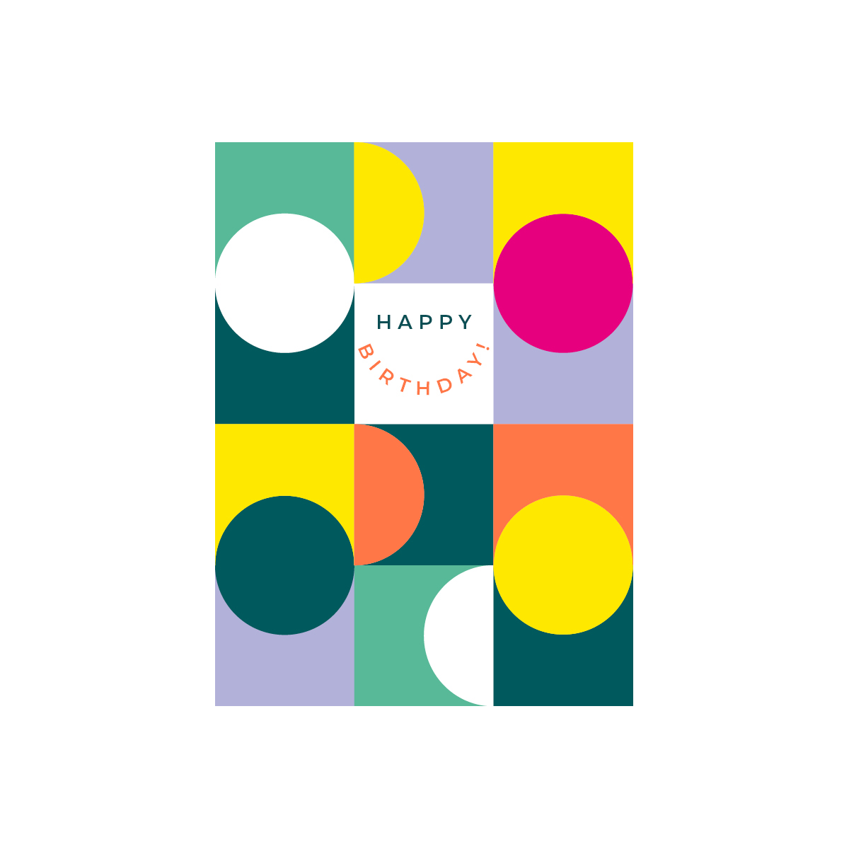 Fluoro Happy Birthday Greeting Card