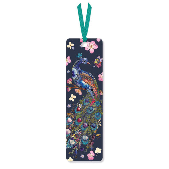 Peacock & Cherry Blossom Bookmark
