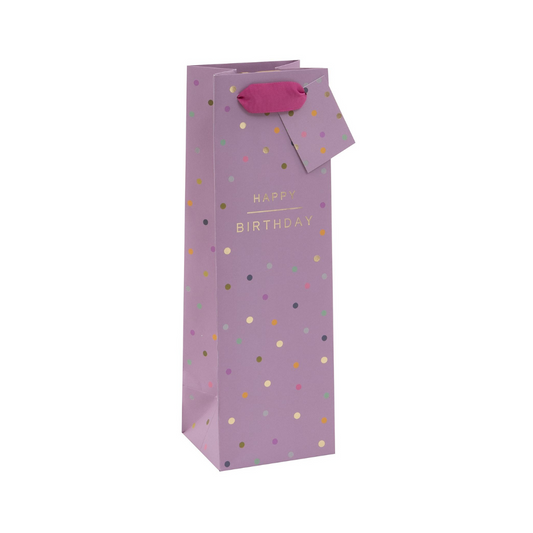 Gift Bag Bottle Mulberry Birthday with Gift Tag