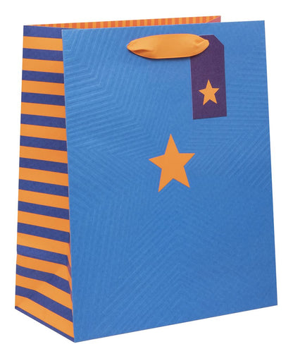 Large Gift Bag Colour Hub Blue with Gift Tag