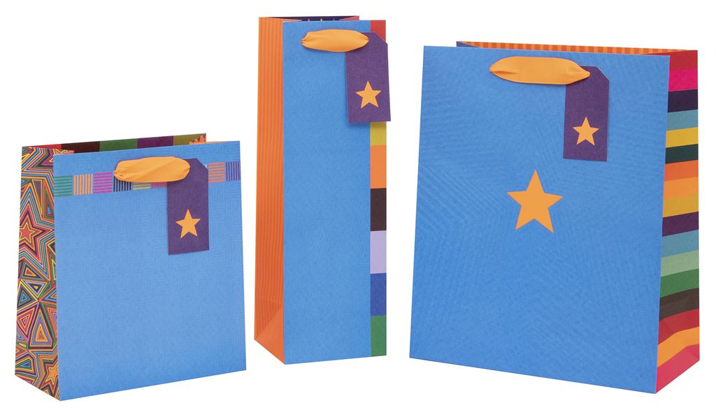 Large Gift Bag Colour Hub Blue with Gift Tag