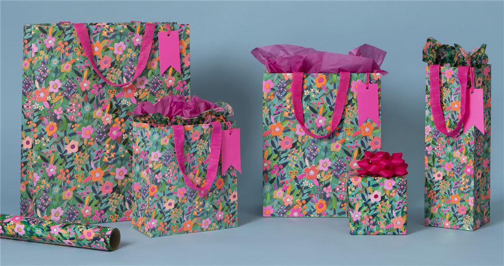 Large Gift Bag Ditsy Floral with Gift Tag