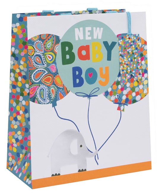 Baby Blue Elephants Large Gift Bag