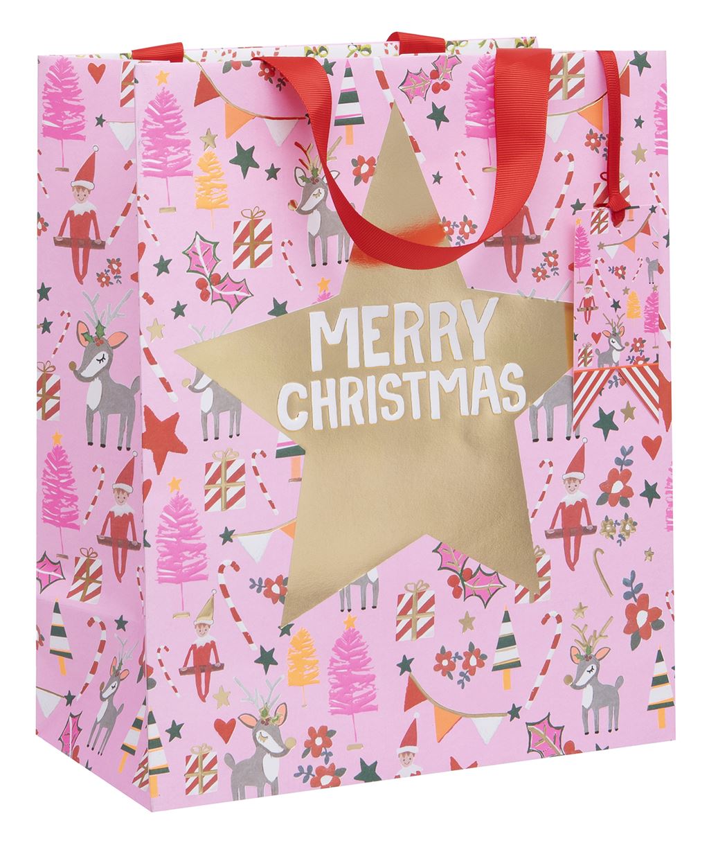 Large Gift Bag Kids Icons Pink