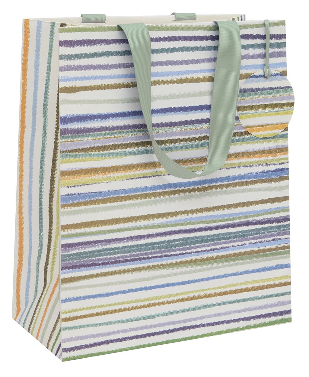 Large Gift Bag Horizontal Stripes with Gift Tag