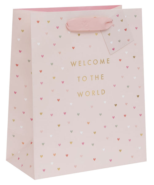 Welcome to the World Pink Large Gift Bag
