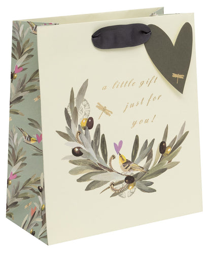 Gift Bag Medium Olive Grove with Gift Tag