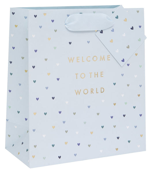 Welcome to the World Gift Bag Medium Blue