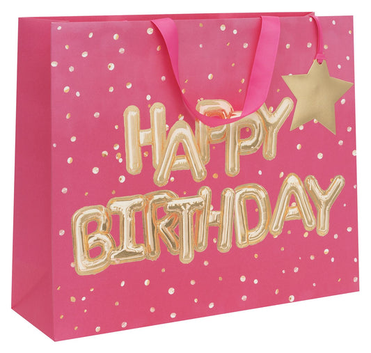 Gift Bag Shopper Birthday Pink with Gift Tag