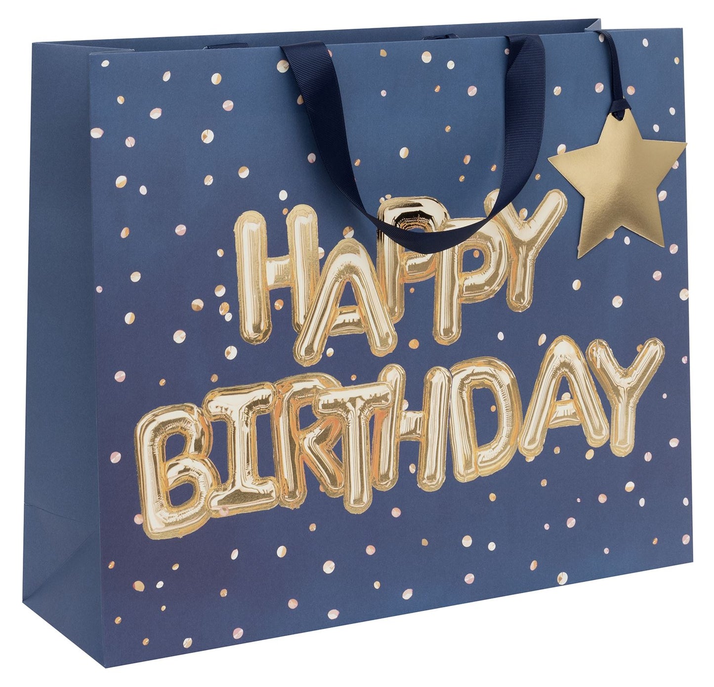 Gift Bag Shopper Birthday Blue with Gift Tag