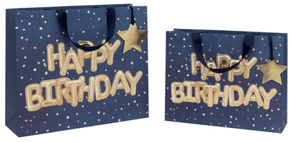 Gift Bag Shopper Birthday Blue with Gift Tag