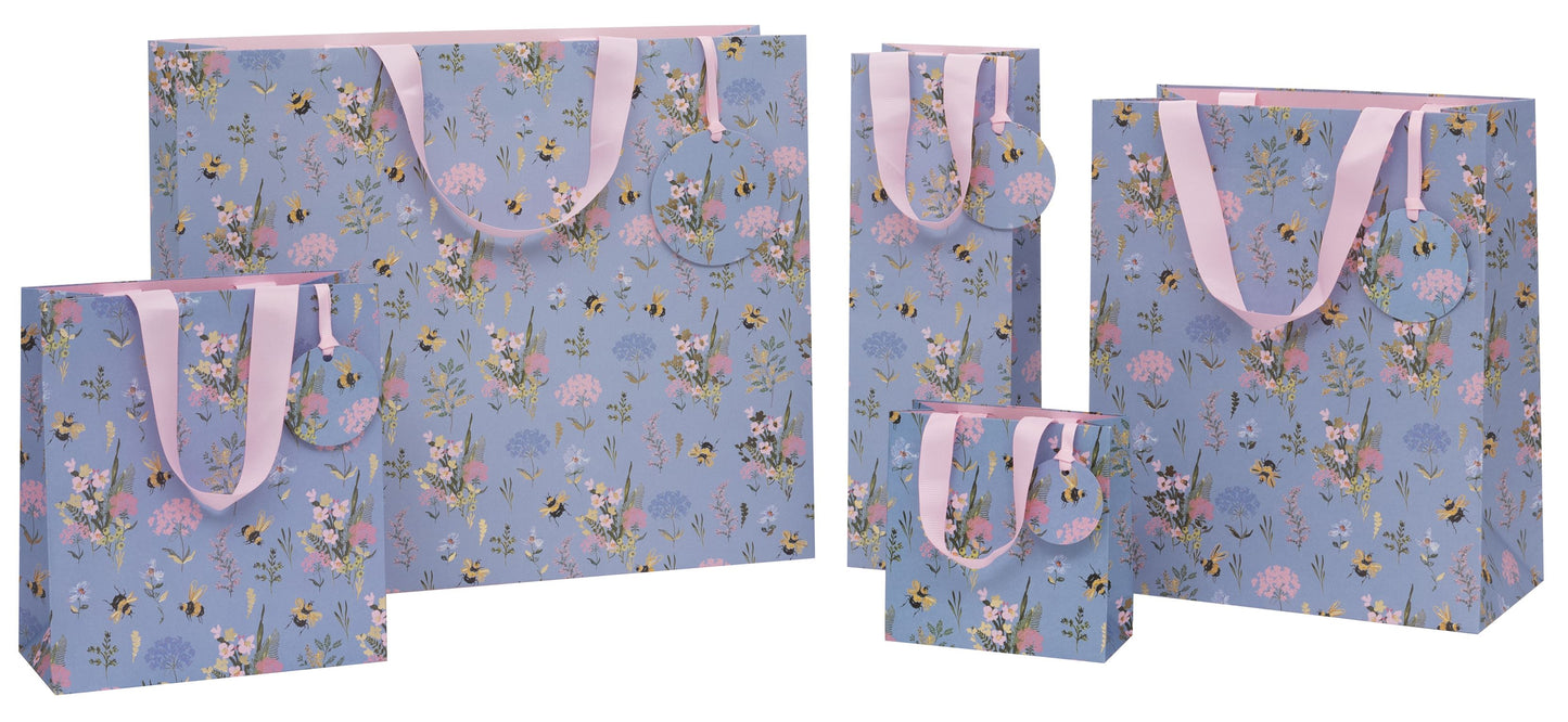 Gift Bag Landscape Shopper Bee Meadow with Gift Tag