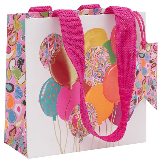 Small Gift Bag Pink Balloons with Gift Tag