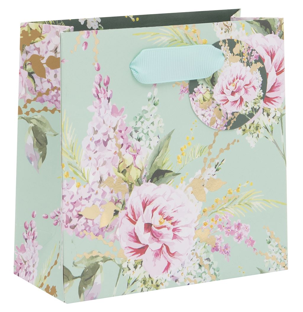 Small Gift Bag Peonies and Foxgloves with Gift Tag