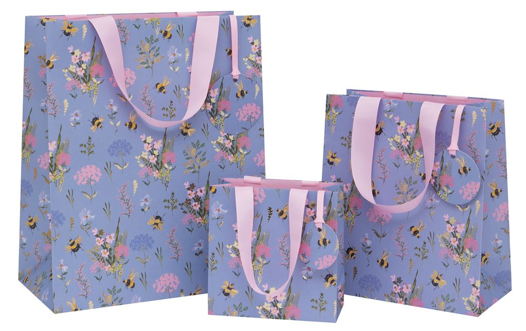 Bee Meadow Blue Gift Bag Small