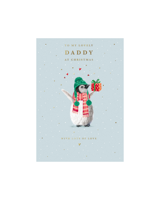 Card Penguin with Present Daddy