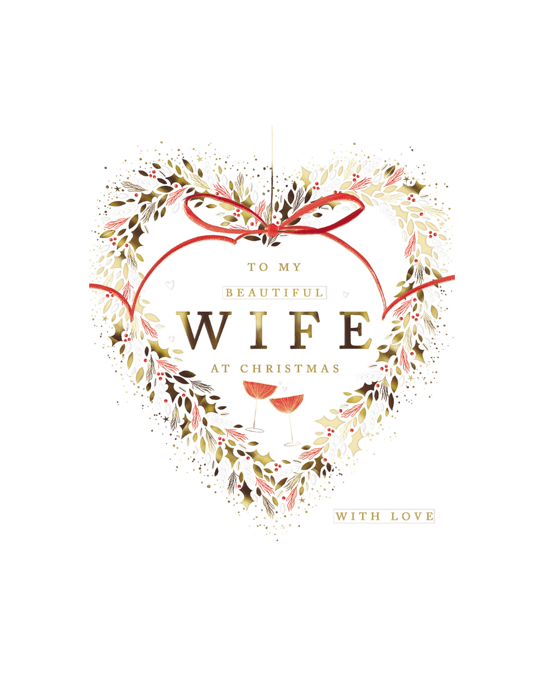 Card Hanging Heart with Ditsy Foliage Wife