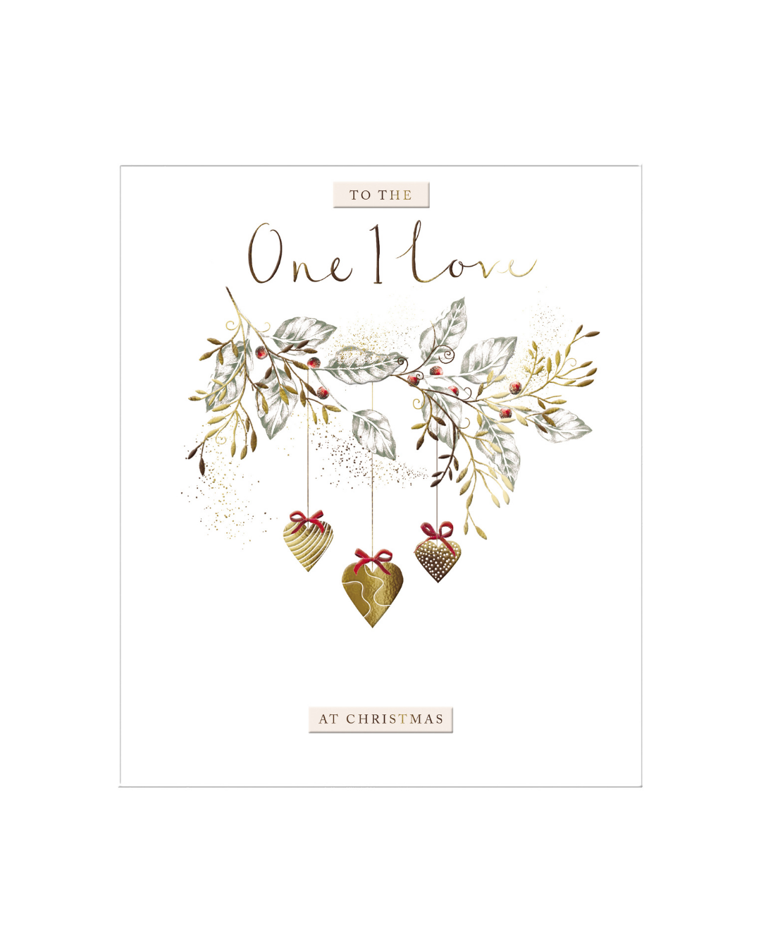 Card Hanging Hearts on Branches One I Love