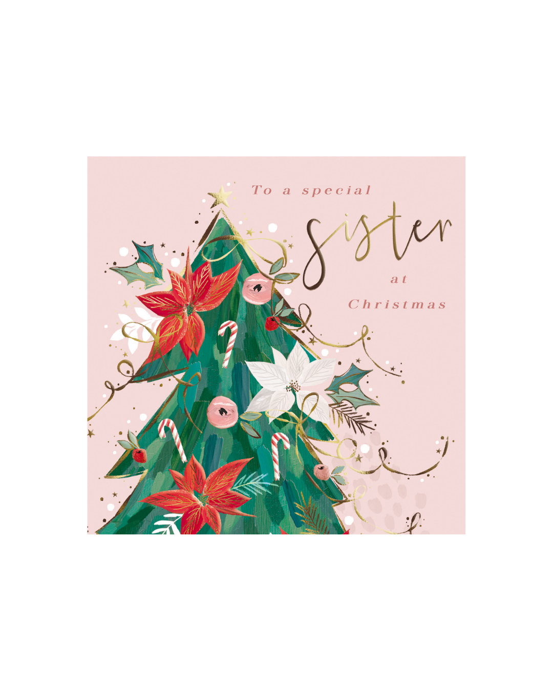 Card Foliage Christmas Tree Sister