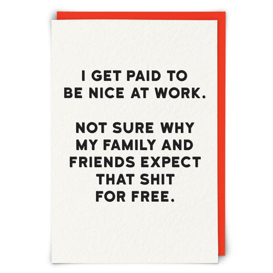 Single Greeting Card Be Nice