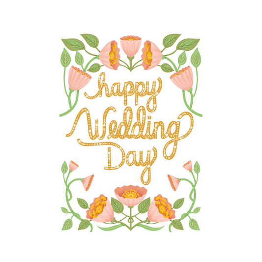 Herbarium Happy Wedding Day Card