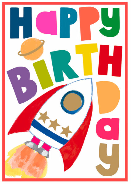 Card Birthday Rocket