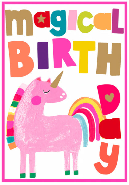 Card Birthday Magical Unicorn