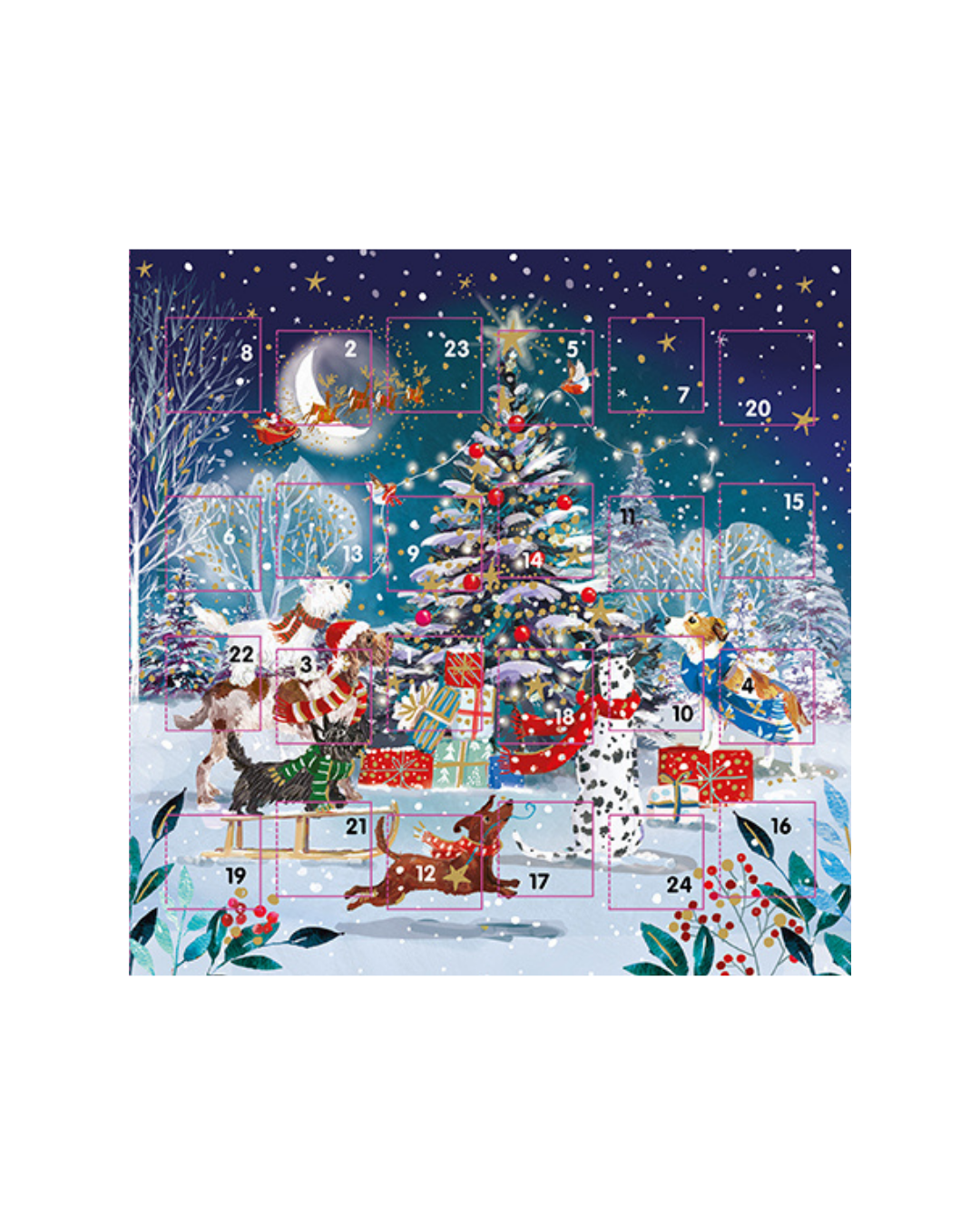 Advent Calendar Card Around The Tree