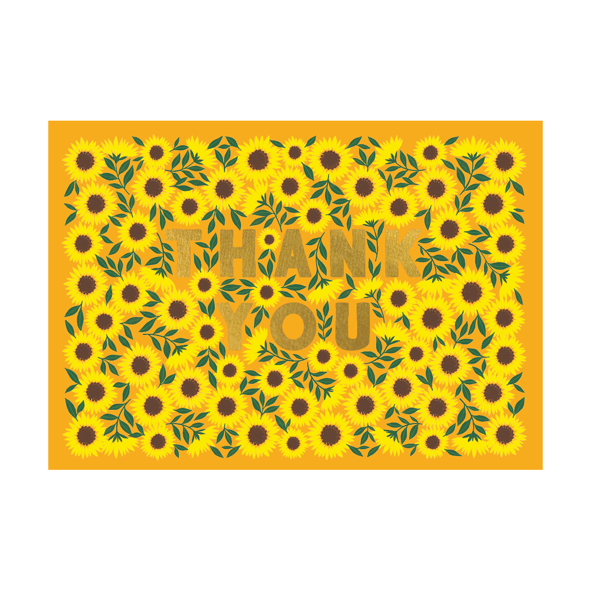 Golden Sunflowers Thank You Card