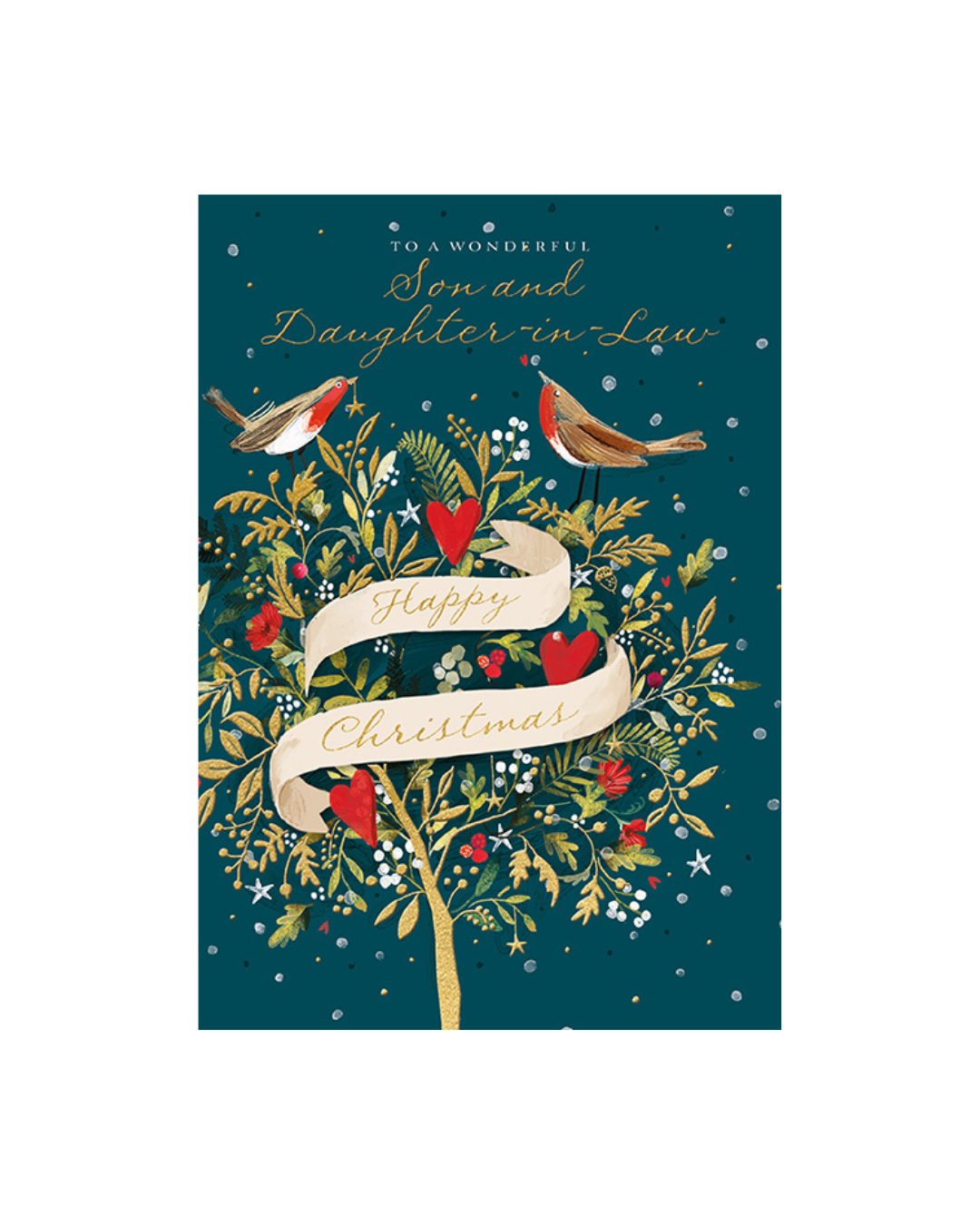 Card Festive Robins Son & DIL
