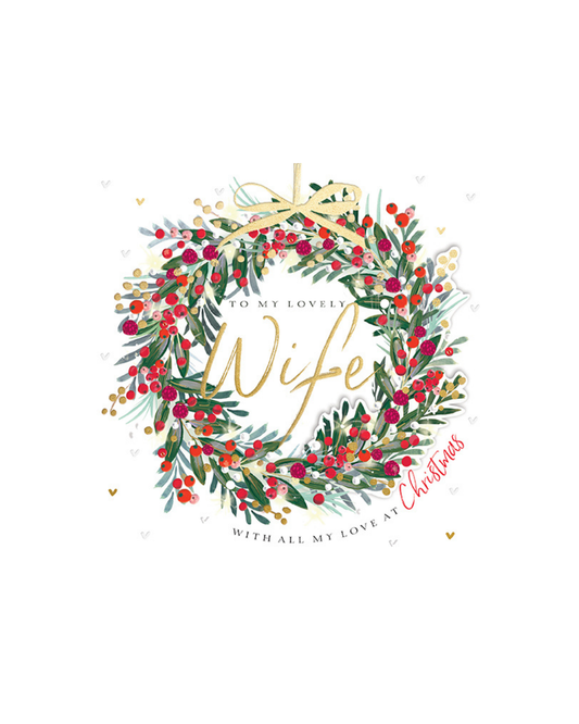 Card Berry Wreath Wife