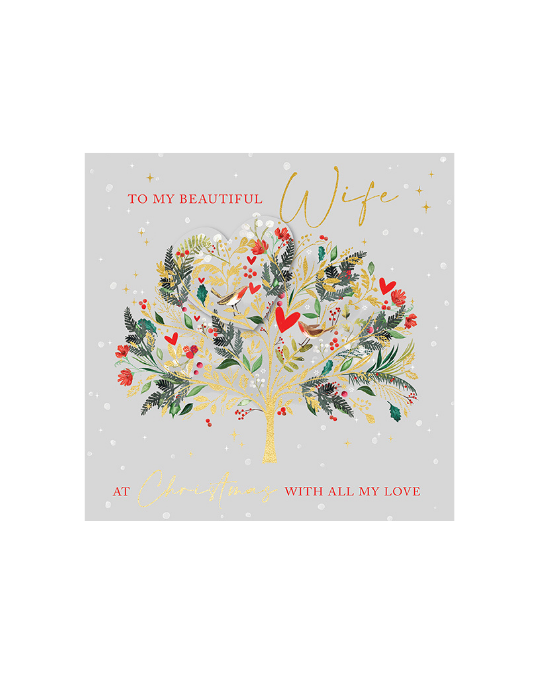 Card Festive Love Birds Wife