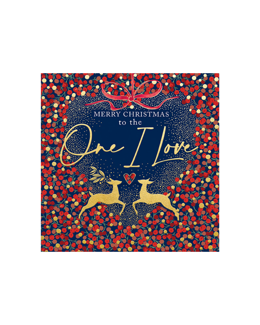 Card Christmas Berries One I Love